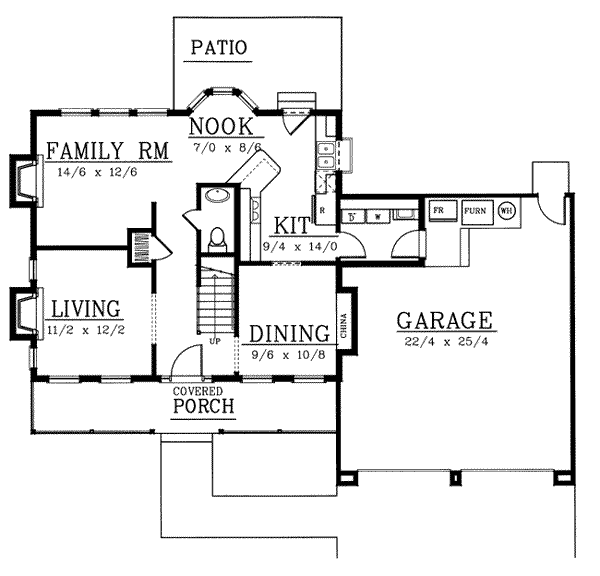 Colonial Floor Plan - Main Floor Plan #98-210