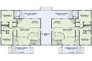 Floor Plan - Main Floor for Cottage House Plan #17-2565 - 6 bed, 4 bath