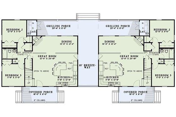 Floor Plan - Main Floor for Cottage House Plan #17-2565 - 6 bed, 4 bath