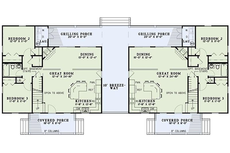 Architectural House Design - Floor Plan - Main Floor for Cottage House Plan #17-2565 - 6 bed, 4 bath