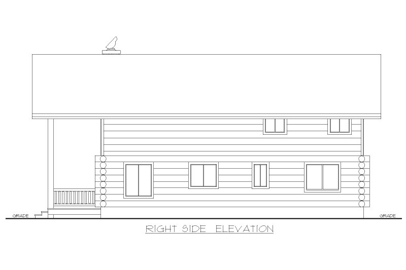 House Plan Design - Exterior - Other Elevation 1 for Log House Plan #117-1060 - 3 bed, 2 bath