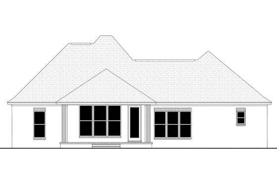 Exterior - Rear Elevation for European House Plan #430-90 - 3 bed, 2 bath
