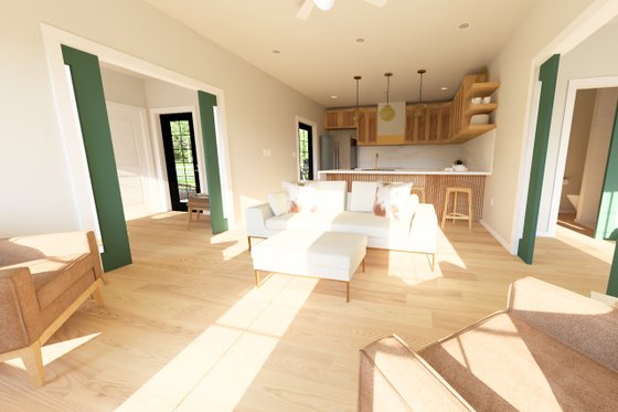 Interior - Family Room 2 for Farmhouse House Plan #126-296 - 1 bed, 1 bath