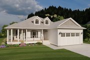 Country Style House Plan - 3 Beds 2 Baths 1506 Sq/Ft Plan #126-130 