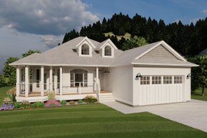 Dream House Plan - Country Exterior - Front Elevation Plan #126-130