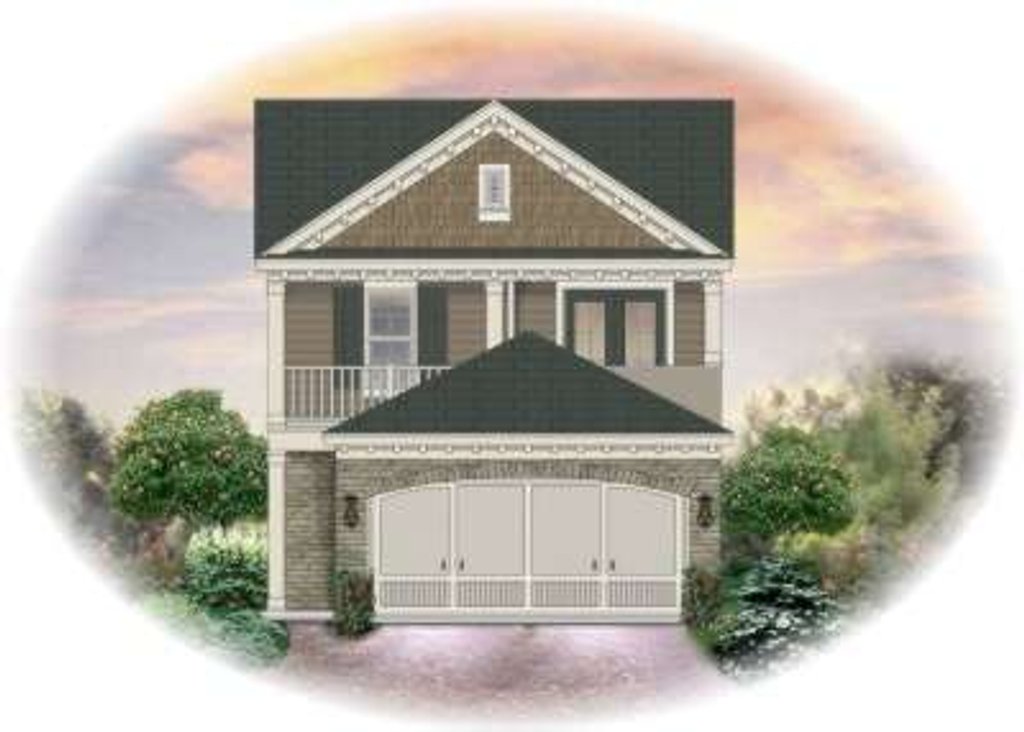 Exterior - Front Elevation 2 for Traditional House Plan #81-1367 - 3 bed, 2.5 bath