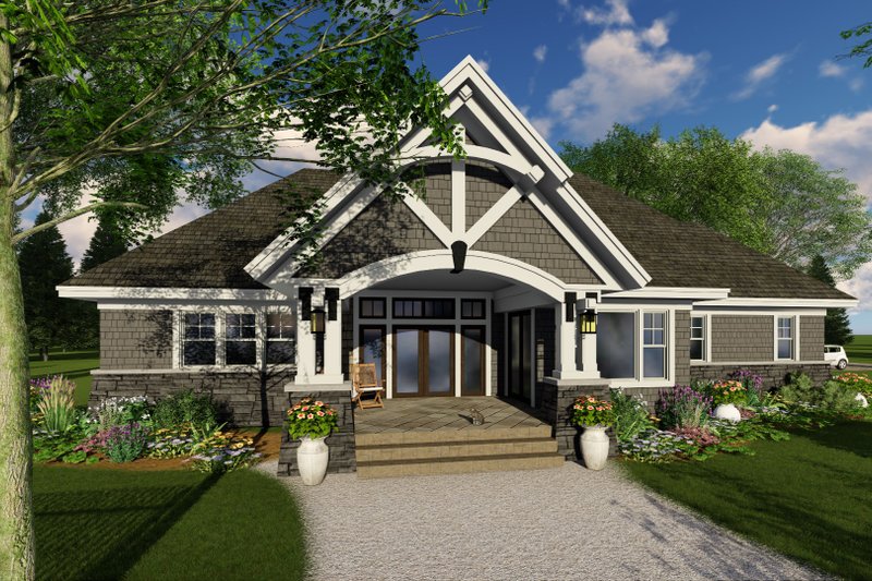 House Blueprint - Exterior - Rear Elevation for Cottage House Plan #51-568 - 4 bed, 3 bath