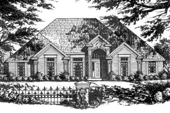 Exterior - Front Elevation for European House Plan #40-430 - 3 bed, 3 bath