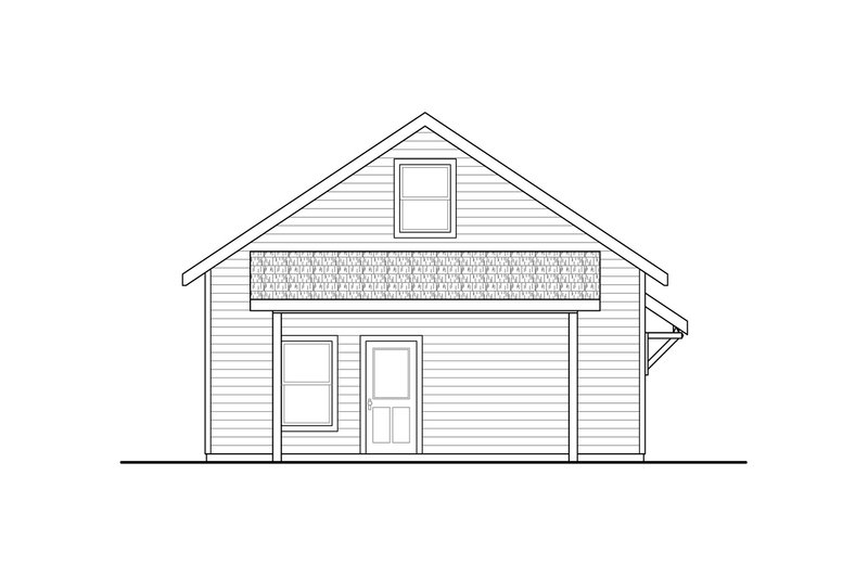 Home Plan - Exterior - Rear Elevation for Traditional House Plan #124-1196, 1 bath