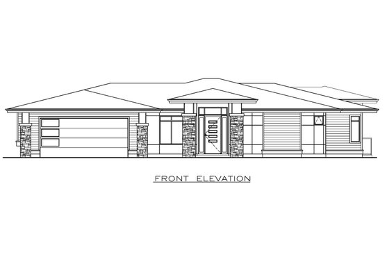 Exterior - Front Elevation 3 for Craftsman House Plan #1100-82 - 1 bed, 1.5 bath