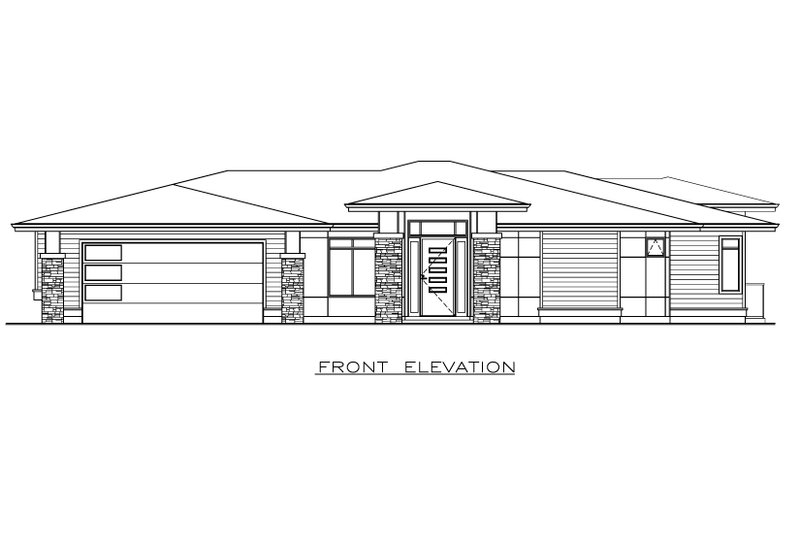 Architectural House Design - Exterior - Front Elevation 3 for Craftsman House Plan #1100-82 - 1 bed, 1.5 bath