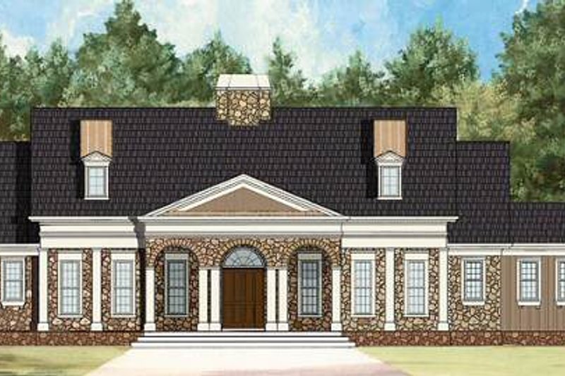 House Blueprint - Colonial Exterior - Front Elevation Plan #119-328