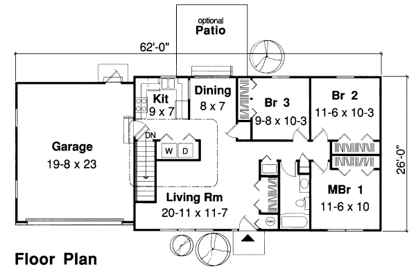 Ranch Floor Plan - Main Floor Plan #312-350