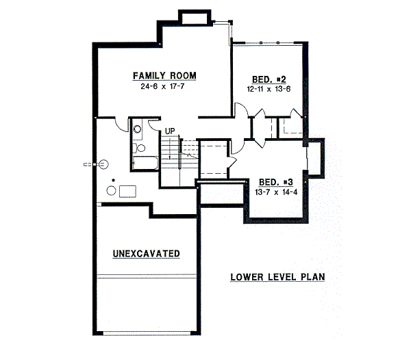 Traditional Floor Plan - Lower Floor Plan #67-690