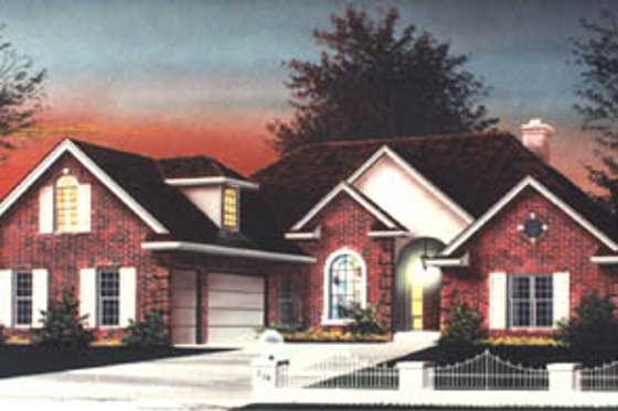 Exterior - Front Elevation for Colonial House Plan #15-122 - 3 bed, 2 bath