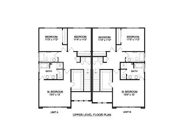 Traditional Floor Plan - Upper Floor Plan #116-284