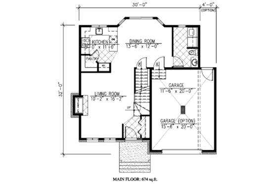 Floor Plan - Main Floor for Country House Plan #138-314 - 3 bed, 2.5 bath