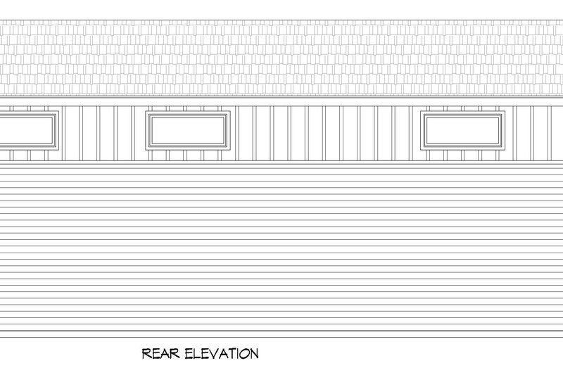 House Blueprint - Exterior - Rear Elevation for Modern House Plan #932-754 - 3 bed, 1 bath