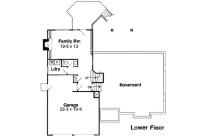 Floor Plan - Lower Floor for Traditional House Plan #312-802 - 3 bed, 2.5 bath