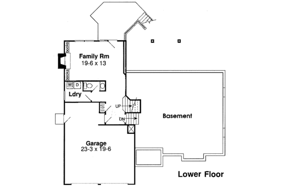 Floor Plan - Lower Floor for Traditional House Plan #312-802 - 3 bed, 2.5 bath