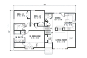 Traditional Style House Plan - 3 Beds 2 Baths 2117 Sq/Ft Plan #67-662 Floor 