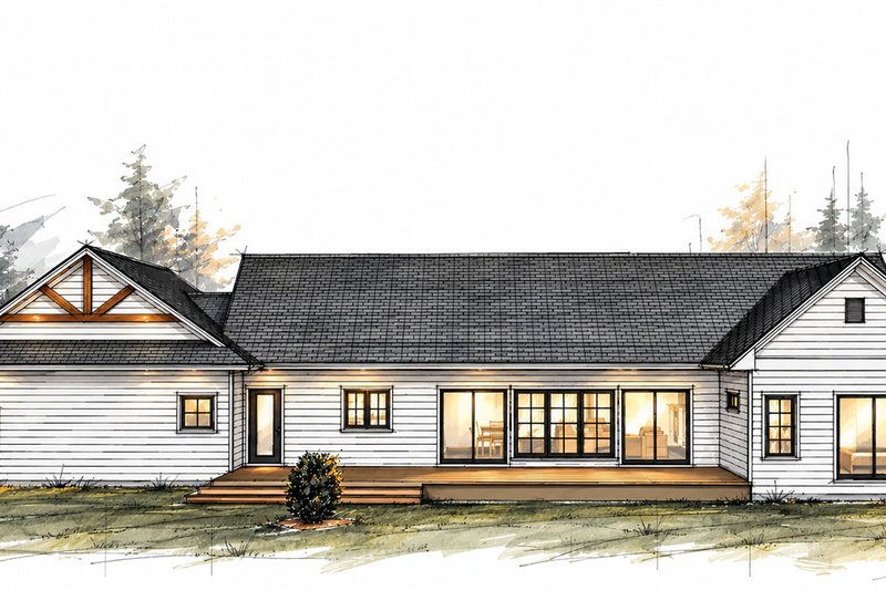 Architectural House Design - Exterior - Rear Elevation for Country House Plan #1101-76 - 3 bed, 2.5 bath