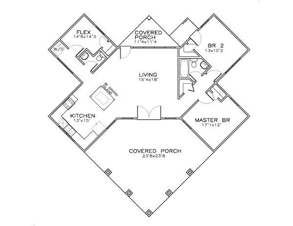 Southern Floor Plan - Main Floor Plan #8-300