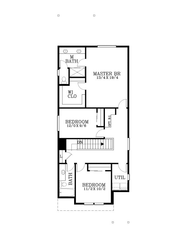Craftsman Floor Plan - Upper Floor Plan #53-656