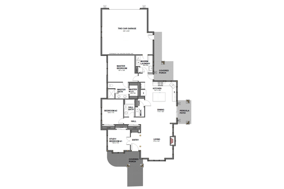 Floor Plan - Main Floor for Craftsman House Plan #895-56 - 3 bed, 2 bath