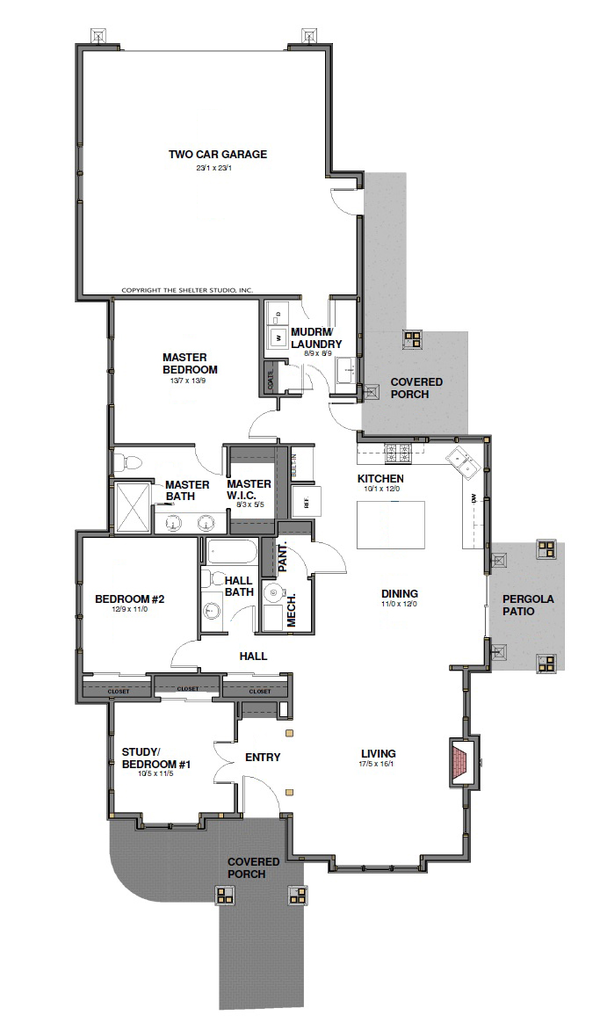Craftsman Floor Plan - Main Floor Plan #895-56