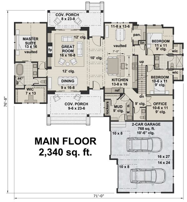 Home Plan - Farmhouse Floor Plan - Main Floor Plan #51-1138