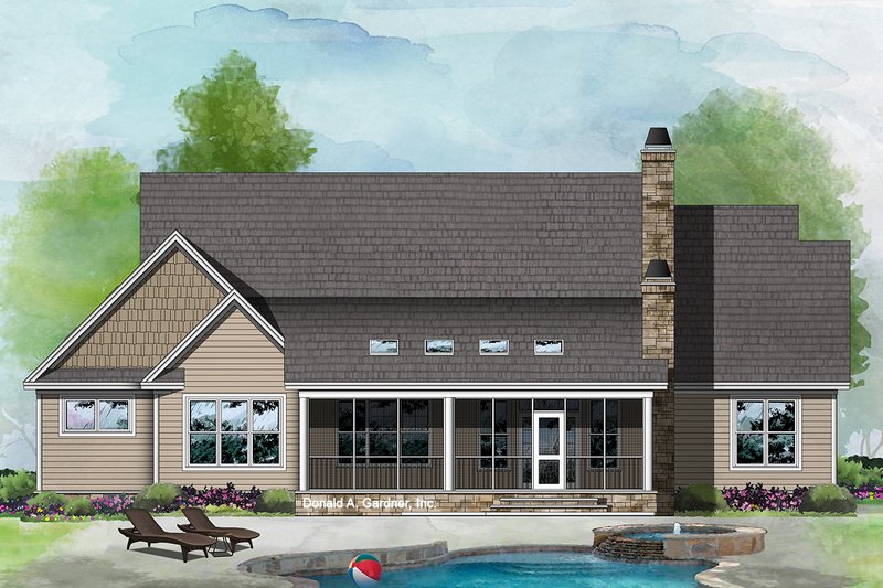 Home Plan - Exterior - Rear Elevation 1 for Ranch House Plan #929-1089 - 3 bed, 2 bath