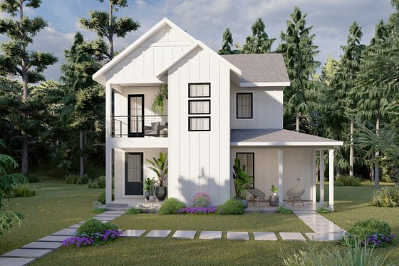 Narrow Farmhouse Plan
