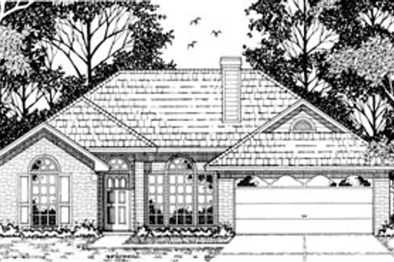 Exterior - Front Elevation for Traditional House Plan #42-151 - 3 bed, 2 bath