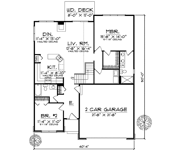 Architectural House Design - Ranch Floor Plan - Main Floor Plan #70-664