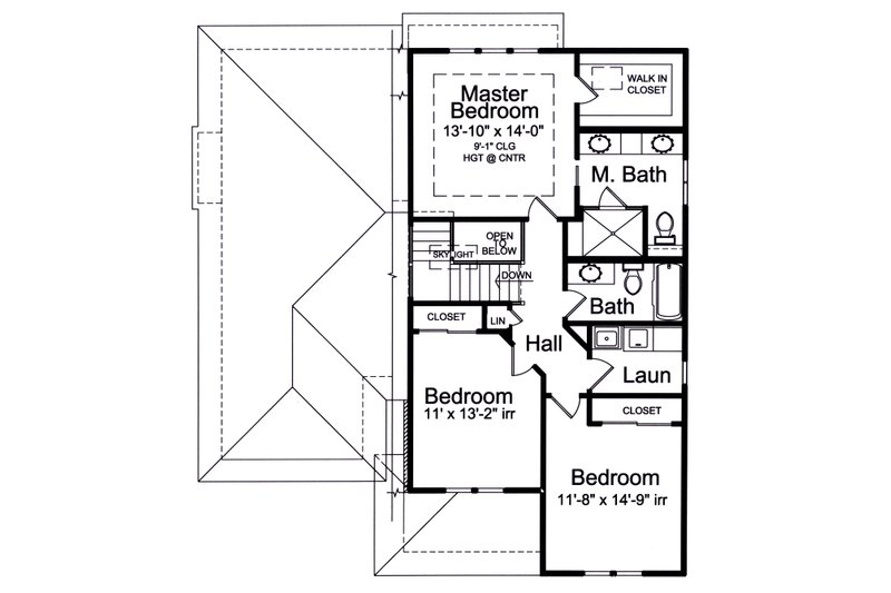 Architectural House Design - Floor Plan - Upper Floor for Contemporary House Plan #46-893 - 3 bed, 2.5 bath