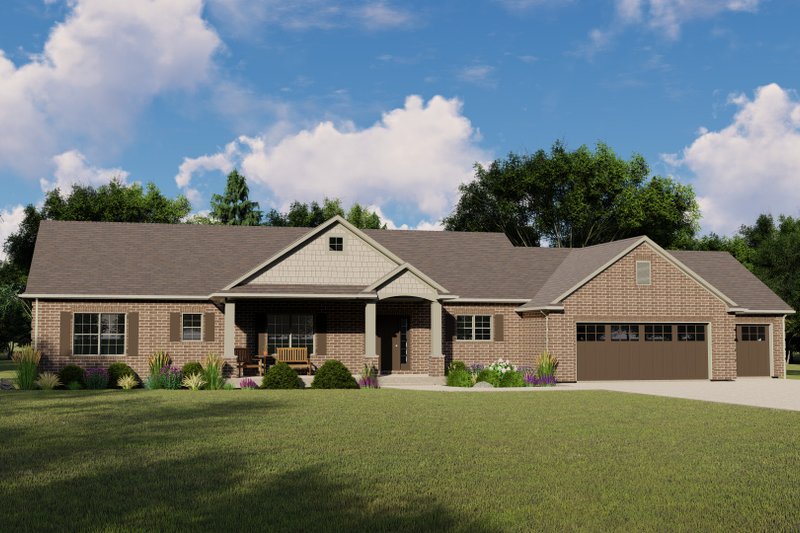 Dream House Plan - Craftsman Exterior - Front Elevation Plan #1064-131