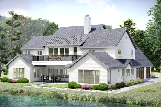 Exterior - Rear Elevation for Colonial House Plan #932-1147 - 4 bed, 4.5 bath
