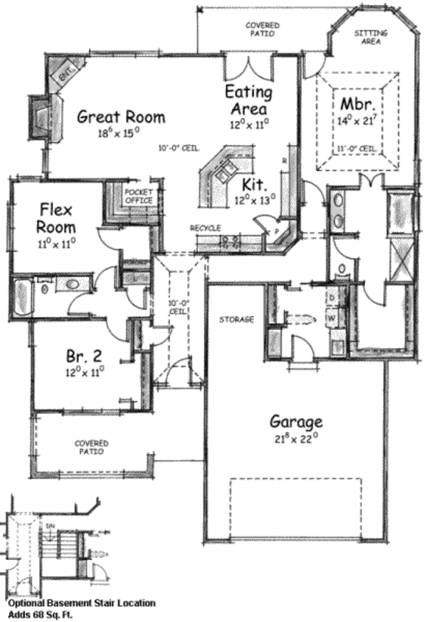 Home Plan - Traditional Floor Plan - Main Floor Plan #20-1609