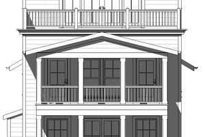 Exterior - Front Elevation 3 for Beach House Plan #901-165 - 5 bed, 3.5 bath