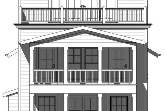Exterior - Front Elevation 3 for Beach House Plan #901-165 - 5 bed, 3.5 bath