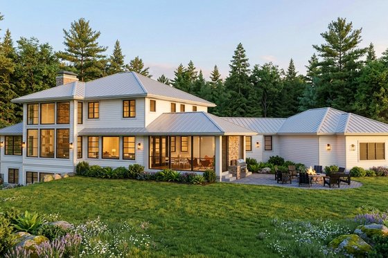 Exterior - Rear Elevation for Contemporary House Plan #928-363 - 4 bed, 3.5 bath