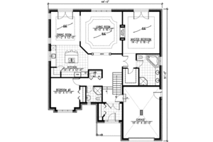 Floor Plan - Main Floor for European House Plan #138-105 - 2 bed, 2 bath