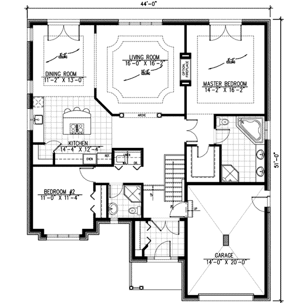 European Floor Plan - Main Floor Plan #138-105