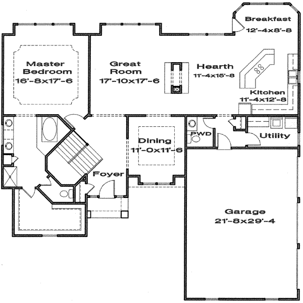 Traditional Floor Plan - Main Floor Plan #6-190