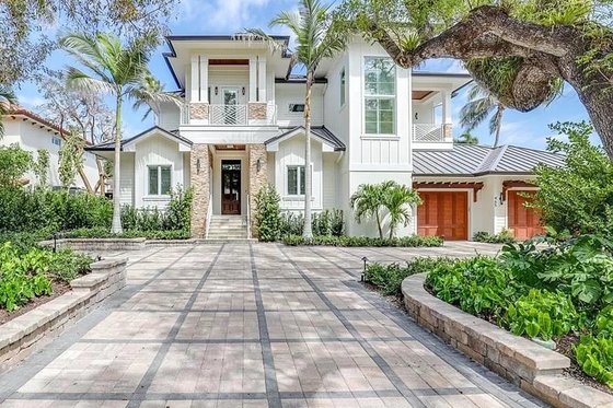 Exterior - Front Elevation for Beach House Plan #548-60 - 4 bed, 4.5 bath