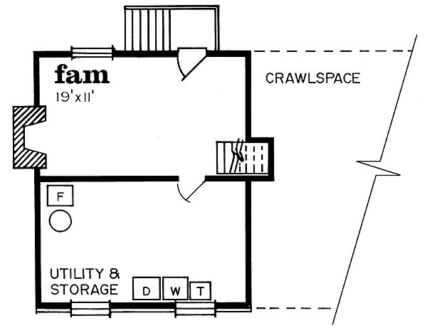 Traditional Floor Plan - Lower Floor Plan #47-112
