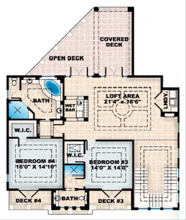 European Floor Plan - Upper Floor Plan #27-363