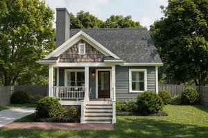 Architectural House Design - Exterior - Front Elevation for Bungalow House Plan #79-140 - 3 bed, 2 bath