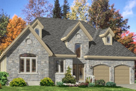 Exterior - Front Elevation for European House Plan #138-317 - 3 bed, 1 bath